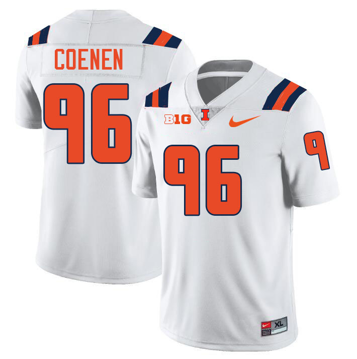 #96 Eli Coenen Illinois Fighting Illini Football Jersey,Uniforms-White